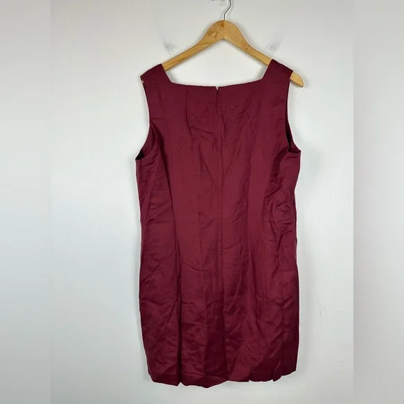 Ann Taylor Linen Blend Square Neck Button Down Midi Dress Women’s 16 NWT - Picture 8 of 8